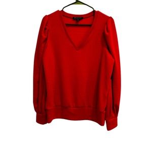 Red & Silver Shimmer sweater top. - SURPRISE Fashion accessory included !!